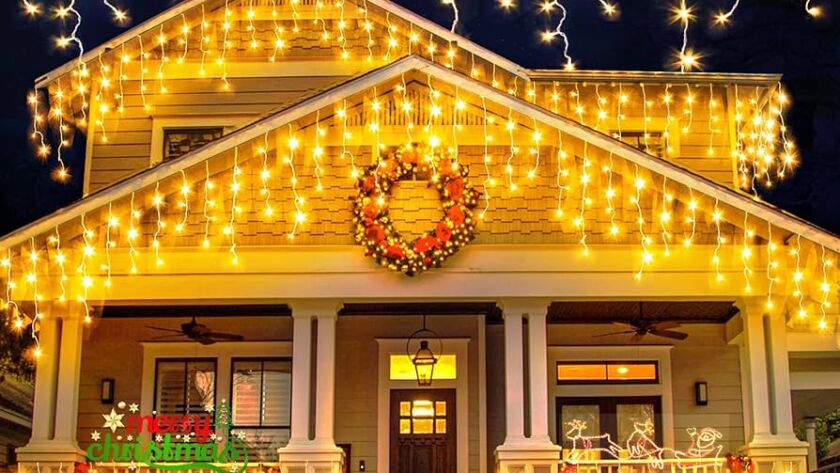 Twinkling Christmas Light Display on a House