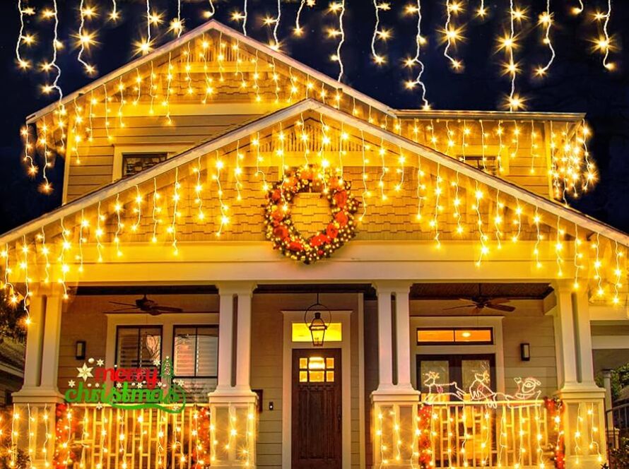 Twinkling Christmas Light Display on a House